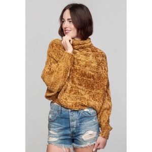 Free people Goldenrod chenille sweater